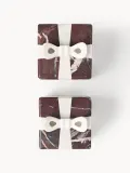 Westwing Collection Шкатулка Cutemas из мрамора, 12 x 12 x 13 см, бордовая, белый мрамор — фото 5