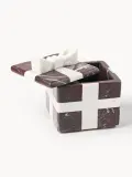 Westwing Collection Шкатулка Cutemas из мрамора, 12 x 12 x 13 см, бордовая, белый мрамор — фото 8
