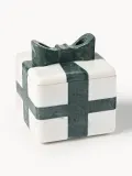 Westwing Collection Шкатулка Cutemas из мрамора, 12 x 12 x 13 см, белая, тёмно-зелёный мрамор — фото 1