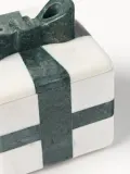 Westwing Collection Шкатулка Cutemas из мрамора, 12 x 12 x 13 см, белая, тёмно-зелёный мрамор — фото 3