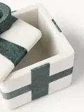 Westwing Collection Шкатулка Cutemas из мрамора, 12 x 12 x 13 см, белая, тёмно-зелёный мрамор — фото 4