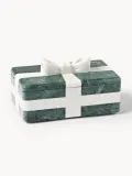 Westwing Collection Шкатулка Cutemas из мрамора, 19 x 12 x 10 см, тёмно-зелёная, белый мрамор — фото 1