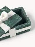 Westwing Collection Шкатулка Cutemas из мрамора, 19 x 12 x 10 см, тёмно-зелёная, белый мрамор — фото 4