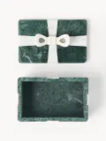 Westwing Collection Шкатулка Cutemas из мрамора, 19 x 12 x 10 см, тёмно-зелёная, белый мрамор — фото 6