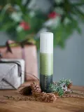 Bloomingville Свеча столовая ручной работы Dip Dye, оттенки зелёного и белый — фото 2
