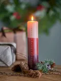 Bloomingville Свеча столовая ручной работы Dip Dye, оттенки красного и пыльно-розовый — фото 2