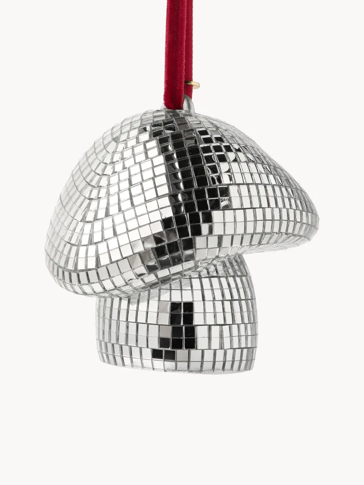 Westwing Collection Ёлочное украшение Disco Mushroom из стекла и смолы