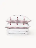 Westwing Collection Пододеяльник Noan фланелевый двусторонний с принтом, красный с белым — фото 4