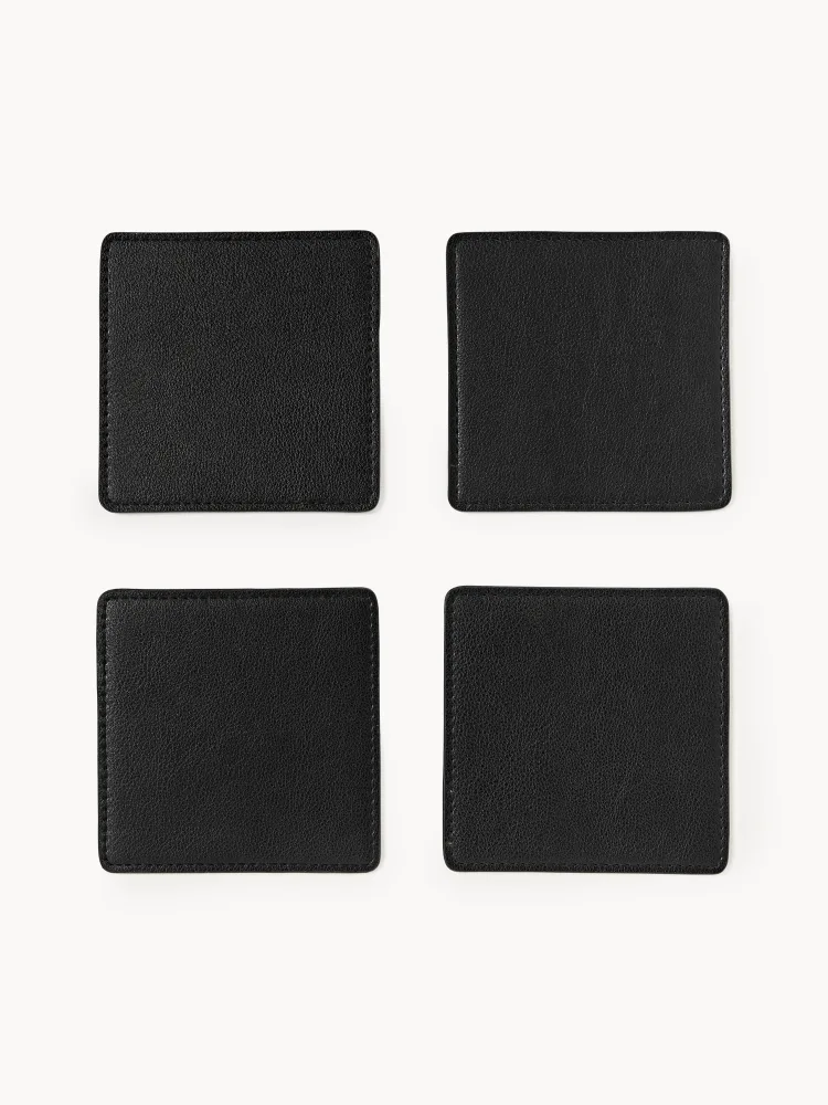 Westwing Collection Подставки Easton из полиуретана, чёрные
