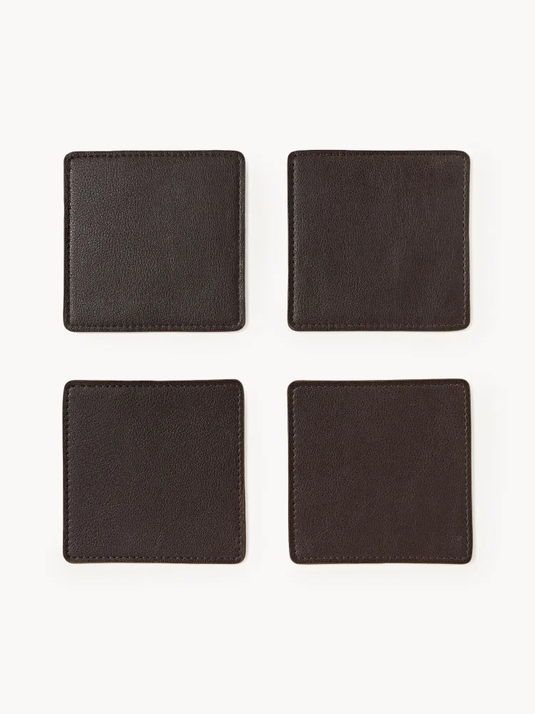 Westwing Collection Подставки Easton из полиуретана, тёмно-коричневые