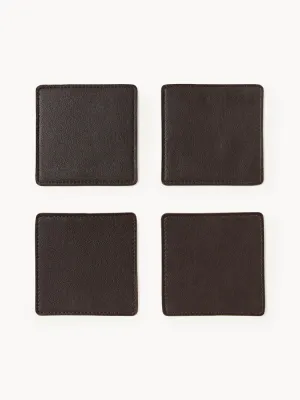Westwing Collection Подставки Easton из полиуретана, тёмно-коричневые