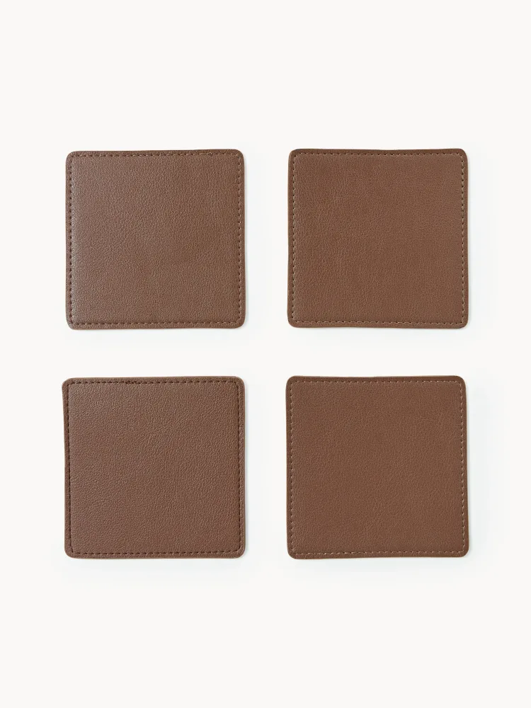 Westwing Collection Подставки Easton из полиуретана, коричневые