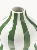 Westwing Collection Ваза Ellen ручной росписи, высота 24 см, белая с тёмно-зелёными полосками, глянцевая — фото 2