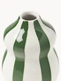 Westwing Collection Ваза Ellen ручной росписи, высота 12 см, белая с тёмно-зелёными полосками, глянцевая — фото 2