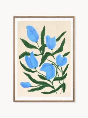 Poster and Frame Постер Blue Tulips