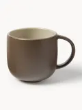 Westwing Collection Набор кружек Ginger из каменной керамики, 4 предмета, диаметр 9 см, 350 мл, снаружи тёмно-коричневый матовый — фото 1