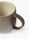 Westwing Collection Набор кружек Ginger из каменной керамики, 4 предмета, диаметр 9 см, 350 мл, снаружи тёмно-коричневый матовый — фото 3