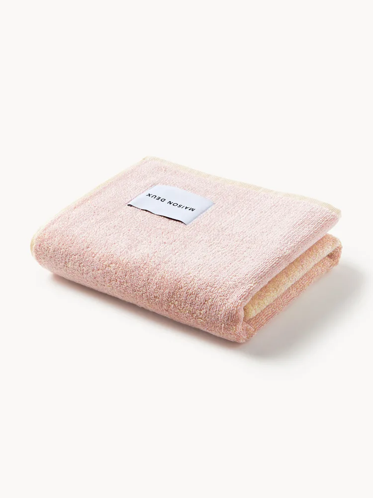 Maison Deux Полотенце Gradient, светло-розовое со светло-жёлтым