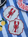 Les Ottomans Салфетка сервировочная Lobster с вышивкой, набор 2 шт — фото 2