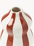 Westwing Collection Ваза Ellen ручной росписи, высота 12 см, белая с красными полосками, глянцевая — фото 2