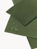Westwing Collection Салфетка сервировочная Hedda с праздничной вышивкой, набор 4 шт, тёмно-зелёная — фото 4