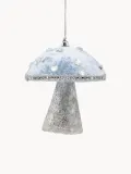 Anna + Nina Ёлочное украшение Shroom ручной работы, высота 11 см, светло-голубой, оттенки серебристого — фото 1