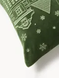 Westwing Collection Наволочка декоративная Inga из хлопка, зелёная с белым — фото 3
