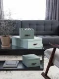 Bigso Box of Sweden Коробка для хранения Inge II, набор из 3 штук, шалфейно-зелёный — фото 5