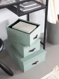 Bigso Box of Sweden Коробка для хранения Inge II, набор из 3 штук, шалфейно-зелёный — фото 6