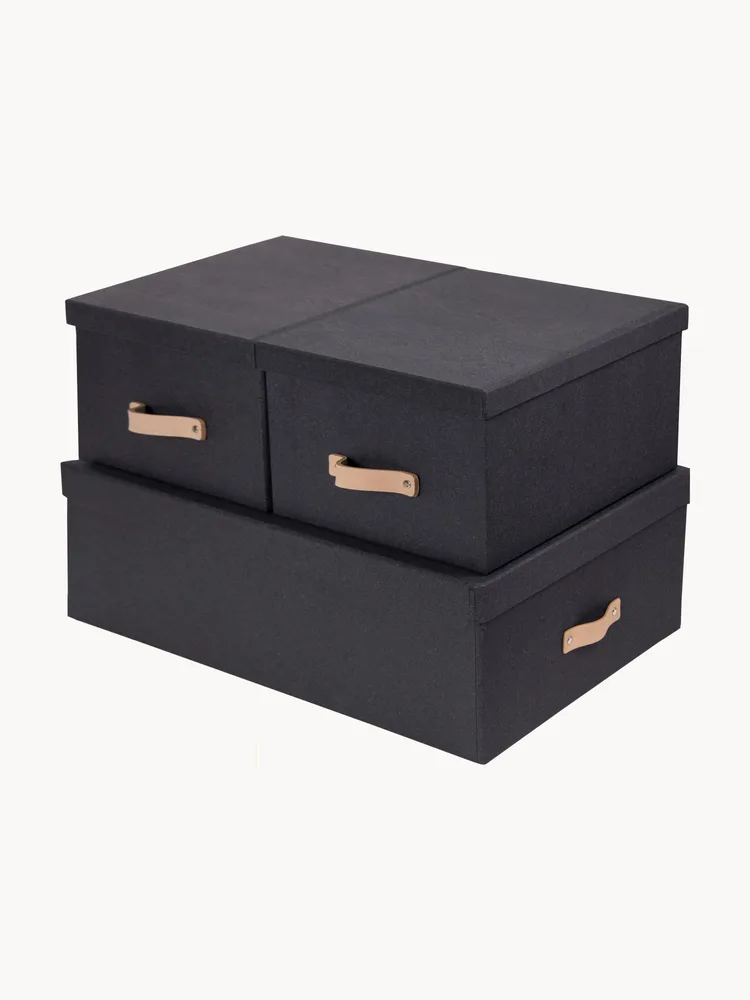 Bigso Box of Sweden Коробка для хранения Inge II, набор из 3 штук, антрацитовый
