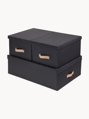 Bigso Box of Sweden Коробка для хранения Inge II, набор из 3 штук, антрацитовый