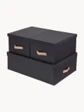 Bigso Box of Sweden Коробка для хранения Inge II, набор из 3 штук, антрацитовый — фото 1