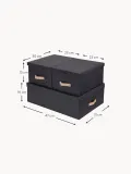 Bigso Box of Sweden Коробка для хранения Inge II, набор из 3 штук, антрацитовый — фото 2