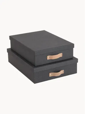 Bigso Box of Sweden Коробка для хранения Rasmus, набор из 2 штук, антрацитовый