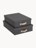 Bigso Box of Sweden Коробка для хранения Rasmus, набор из 2 штук, антрацитовый — фото 1