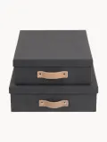 Bigso Box of Sweden Коробка для хранения Rasmus, набор из 2 штук, антрацитовый — фото 4