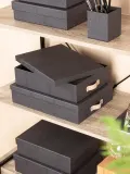 Bigso Box of Sweden Коробка для хранения Rasmus, набор из 2 штук, антрацитовый — фото 6