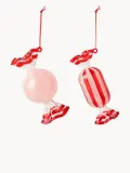 Broste Copenhagen Набор ёлочных украшений Candy из стекла ручной работы, 2 шт — фото 1