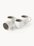 Westwing Collection Набор кружек Ginger из каменной керамики, 4 предмета, диаметр 12 см, снаружи молочно-белый матовый, внутри — фото 2