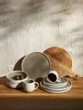 Westwing Collection Набор кружек Ginger из каменной керамики, 4 предмета, диаметр 12 см, снаружи молочно-белый матовый, внутри — фото 5