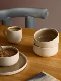 Westwing Collection Набор кружек Ginger из каменной керамики, 4 предмета, диаметр 12 см, снаружи молочно-белый матовый, внутри — фото 7