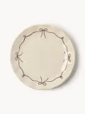 Westwing Collection Набор посуды Loops на 4 персоны, светло-бежевый с бордовым декором — фото 7