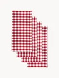 Westwing Collection Салфетка сервировочная Nadine из хлопка, набор 4 шт, красная с белым — фото 1