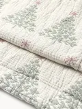 Westwing Collection Покрывало Cianna жаккардовое, молочно-белое, шалфейно-зелёное и светло-розовое — фото 2