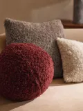 Westwing Collection Подушка декоративная круглая Teddy Dotty, бордовый — фото 4