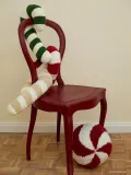 Westwing Collection Наволочка декоративная Teddy Dotty на молнии из плюша тедди, диаметр 28 см, красно-белая — фото 5