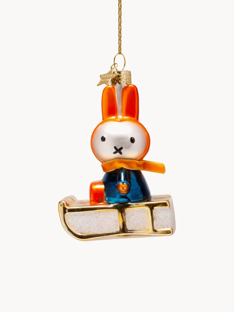 Vondels Ёлочное украшение Nijntje Miffy, 8 х 11 х 5 см, белый, оранжевый, синий и золотистый