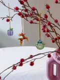 &klevering Ёлочное украшение Merry, подарок и олень, высота 2–4 см, оранжевый, зелёный — фото 5