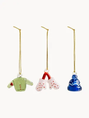 &klevering Ёлочное украшение Merry, размеры 5 х 4, 4 х 4 и 4 х 3 см, разноцветный