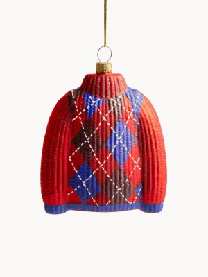 &klevering Ёлочное украшение Sweater из стекла, красный, тёмно-коричневый, синий, белый